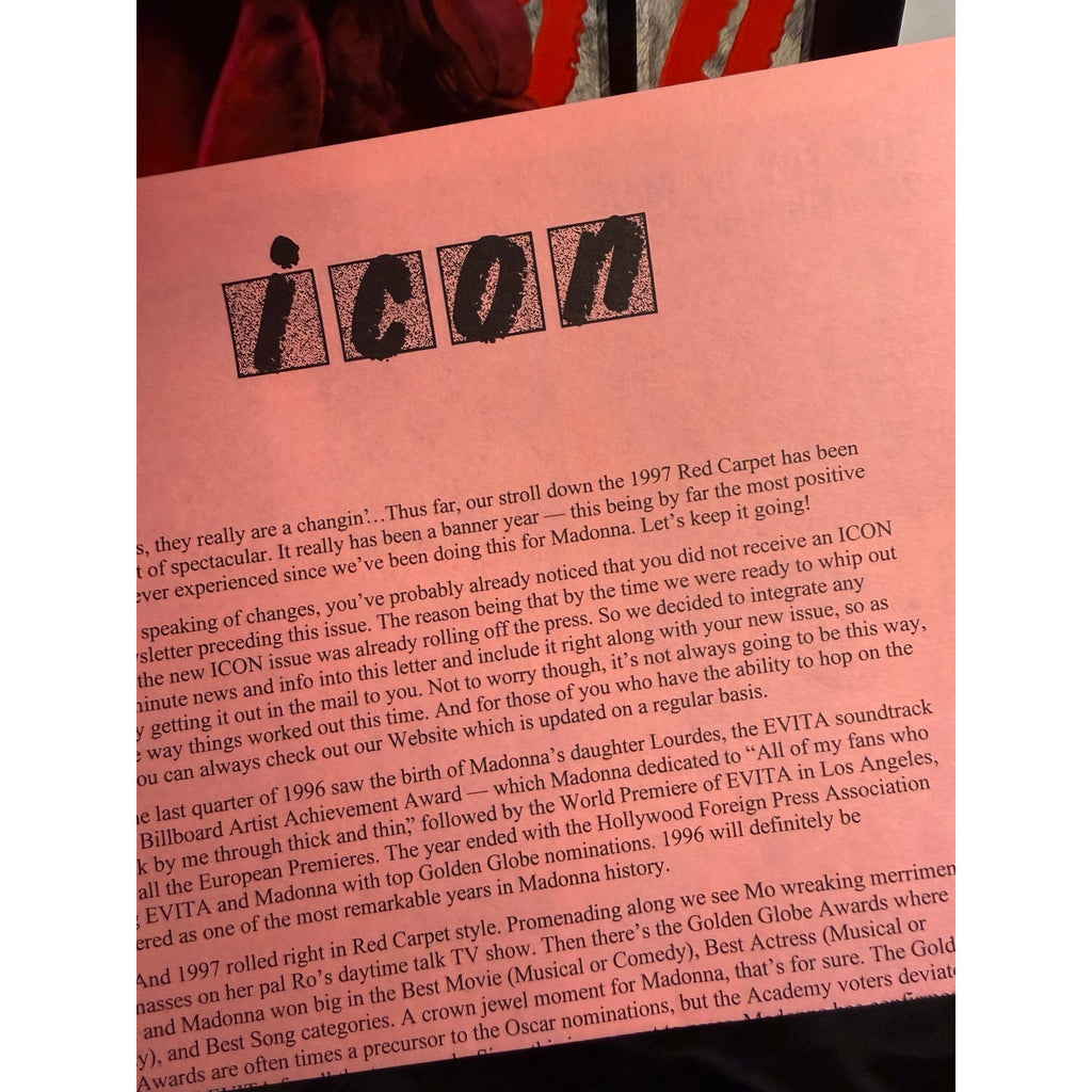 Madonna Icon OMFC Fan Club Magazine Issue Number 24 1997 still in mailer with club newsletter