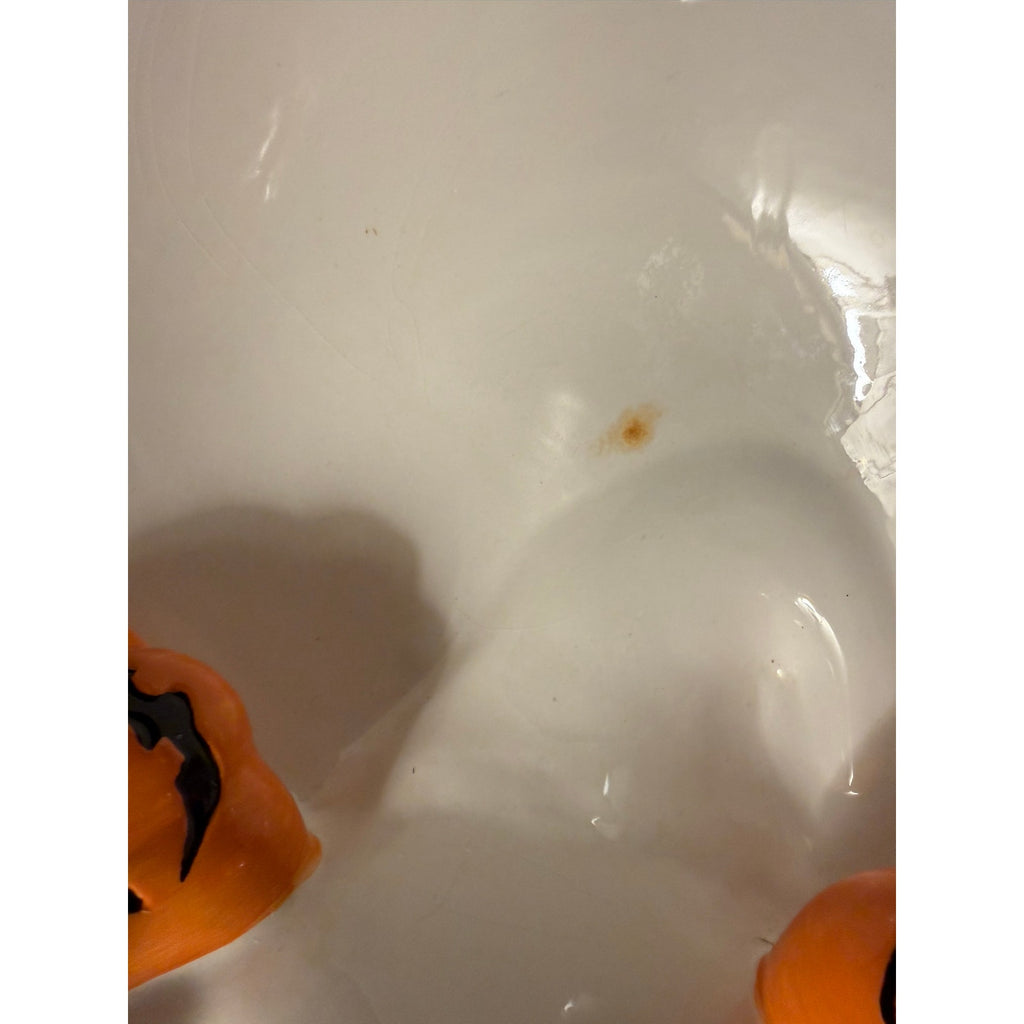 Vintage 90’s ceramic Halloween ghosts pumpkins candy bowl 6”x7”