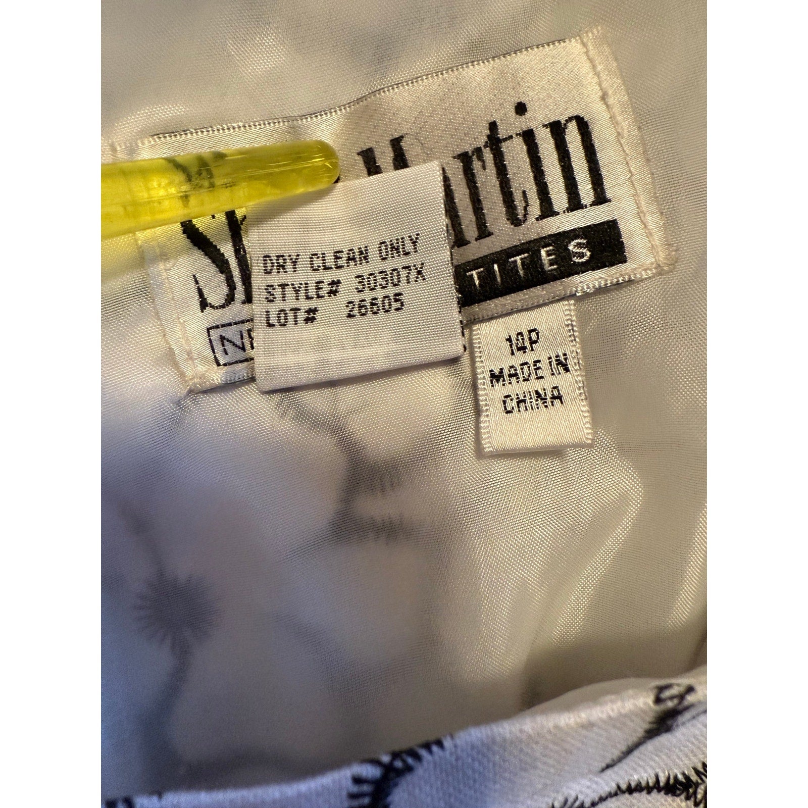 Sheri Martin New York dress black and white flowers size 14P petite