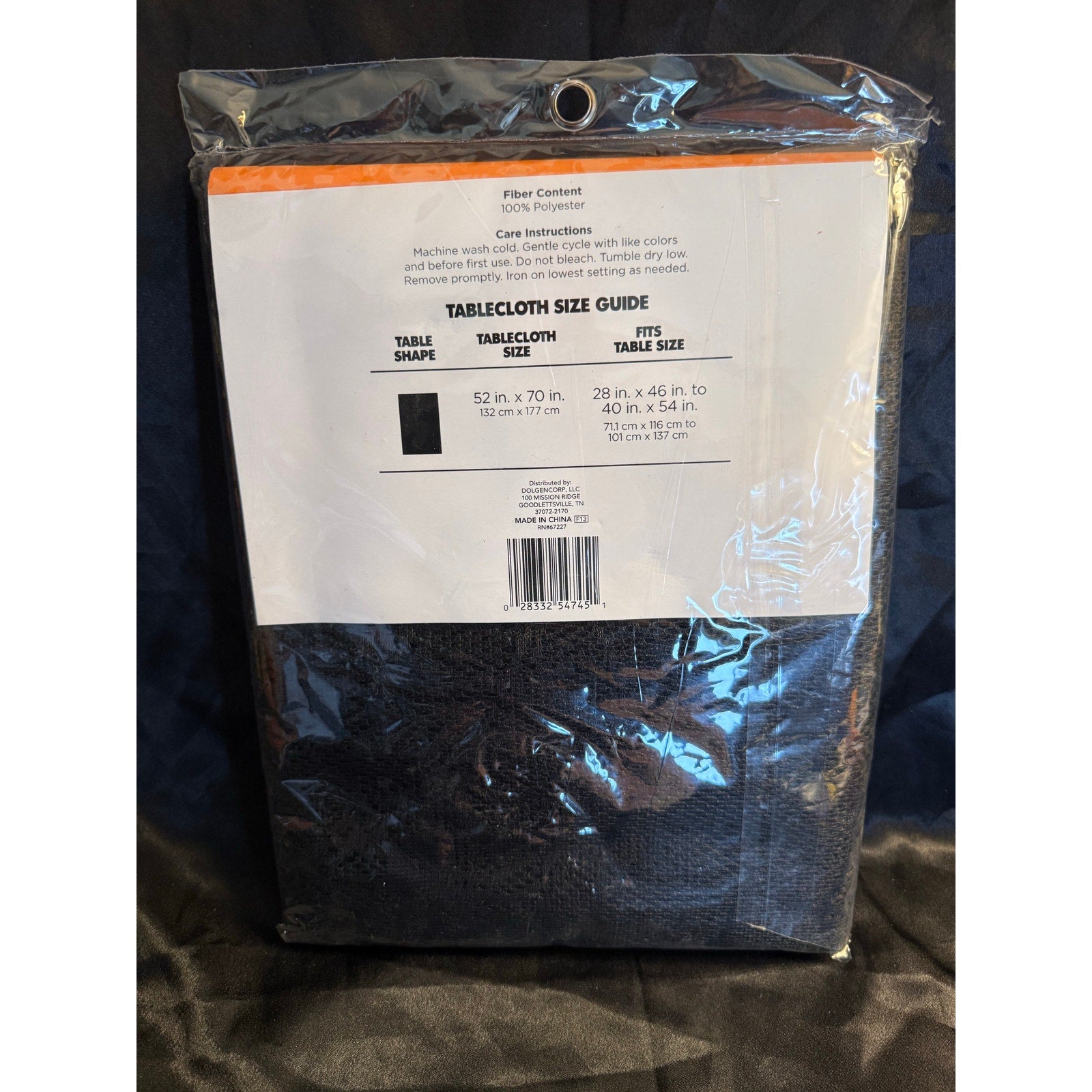 Halloween Black Lace Spiderwebs Tablecloth 52” x 70” NIP