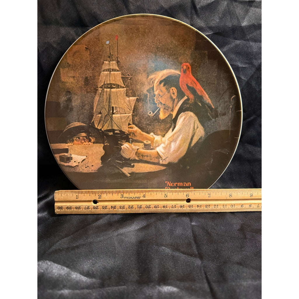 Vintage 1980 Norman Rockwell "The Ship Builder" Collector Plate - Limited Edition COA on Back