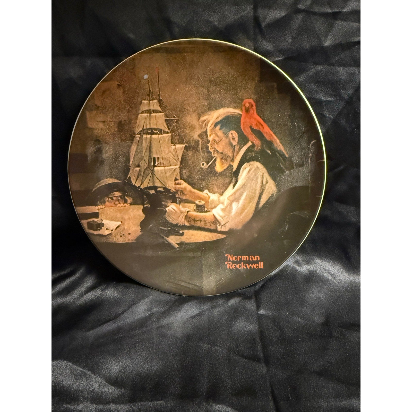 Vintage 1980 Norman Rockwell "The Ship Builder" Collector Plate - Limited Edition COA on Back