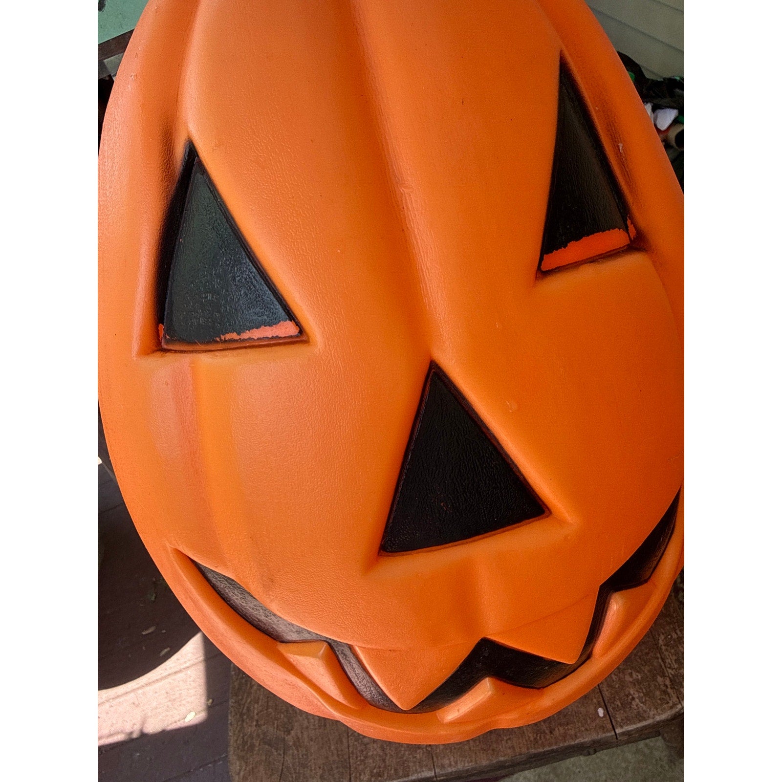Vintage 80’s Empire Plastic Blow Mold Pumpkin Halloween Jack-o-Lantern 23”