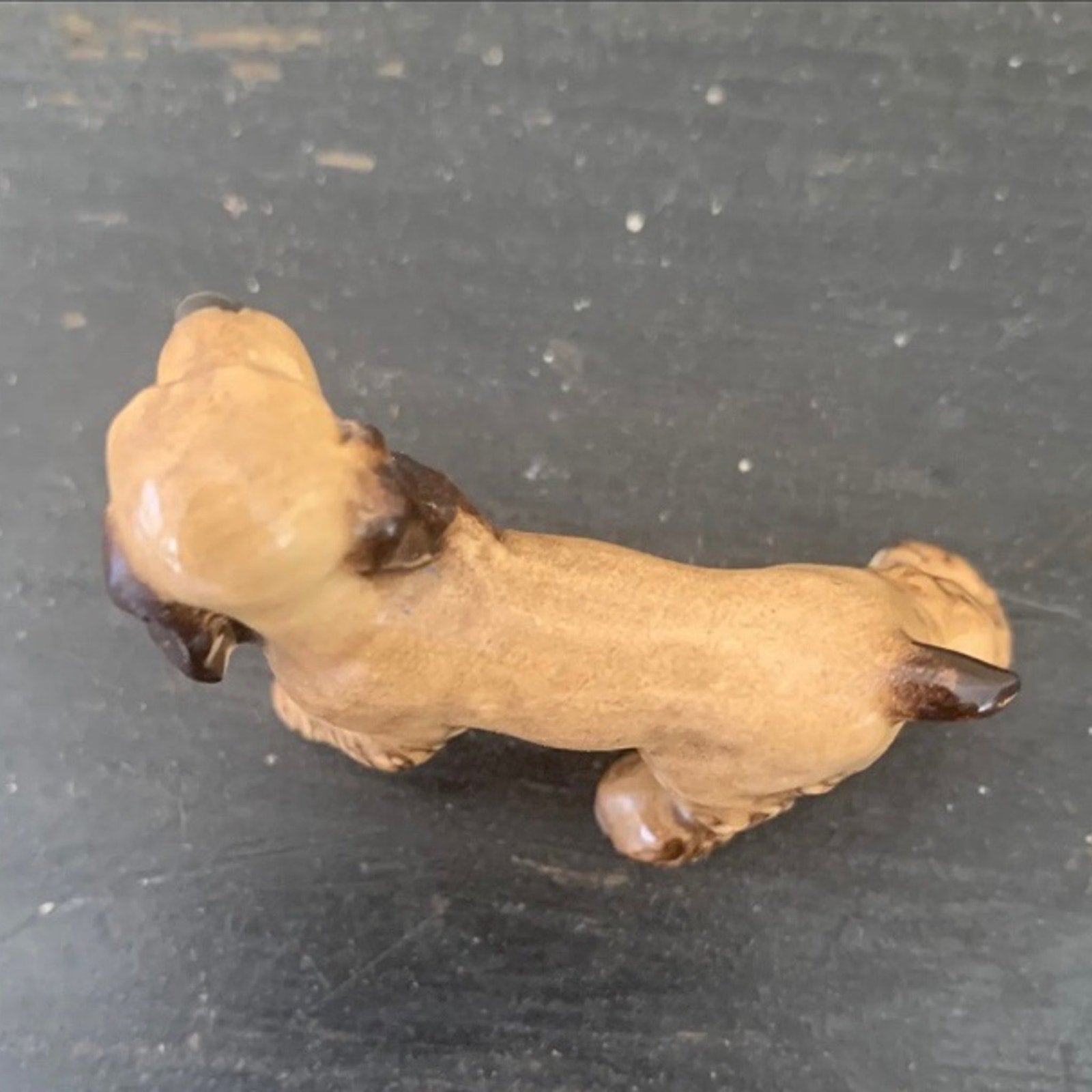 Vintage Hagen-Renaker Cocker Spaniel Miniature Dog Figurine Dark Brown Ears 1.5"