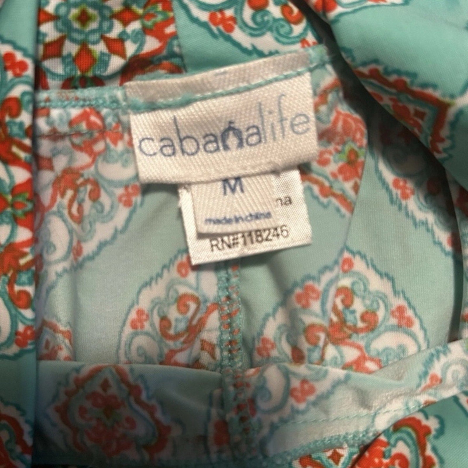 Cabana Life UPF 50+ Sun Protective Palazzo Pants Maldives Pattern Size M