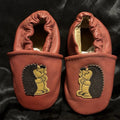 L.L. Bean Leather Slip On Crib Shoes Size 0-6 Months hedgehog