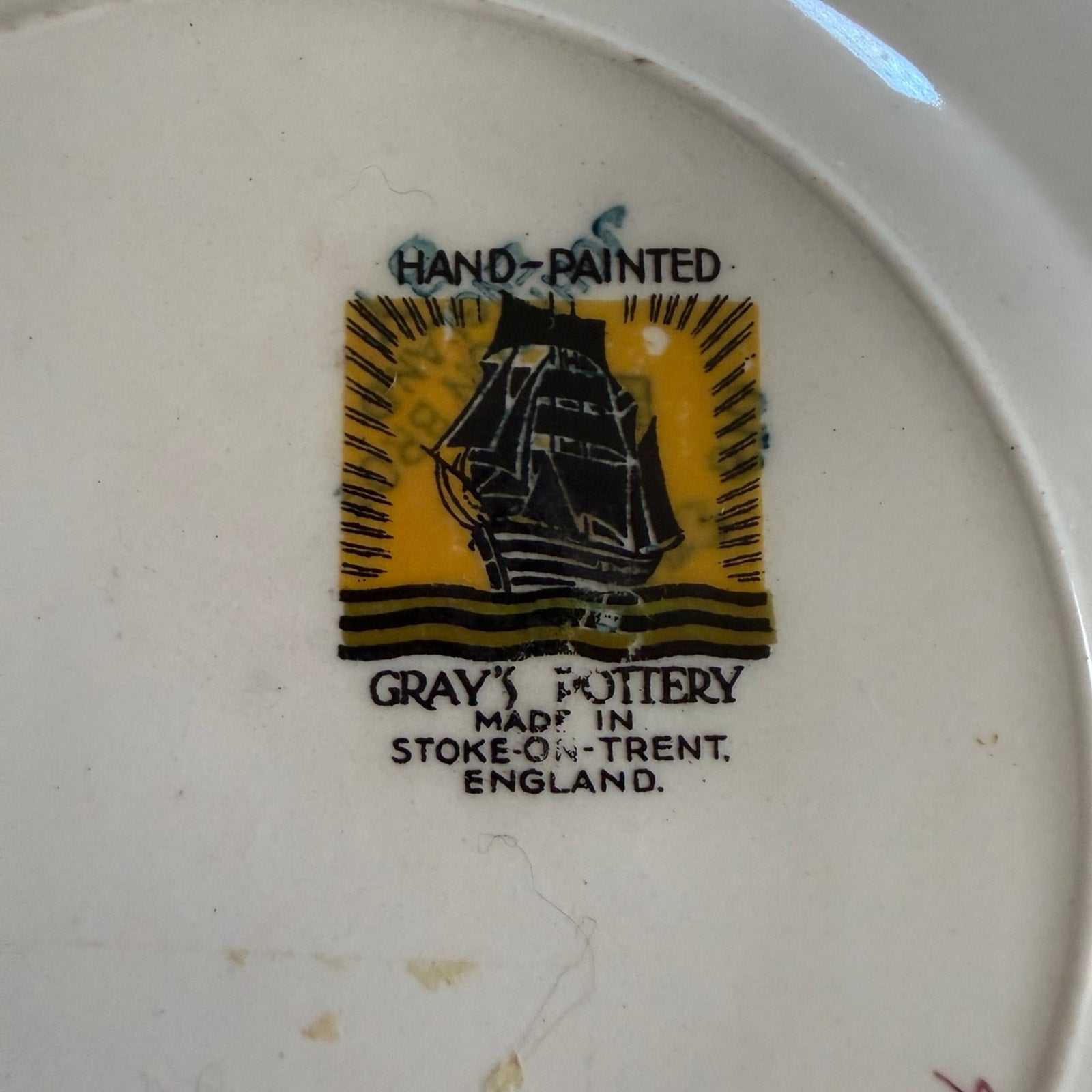 Antique Copper luster ware Gray's Pottery Stroke-on-Trent England 8” Saucer