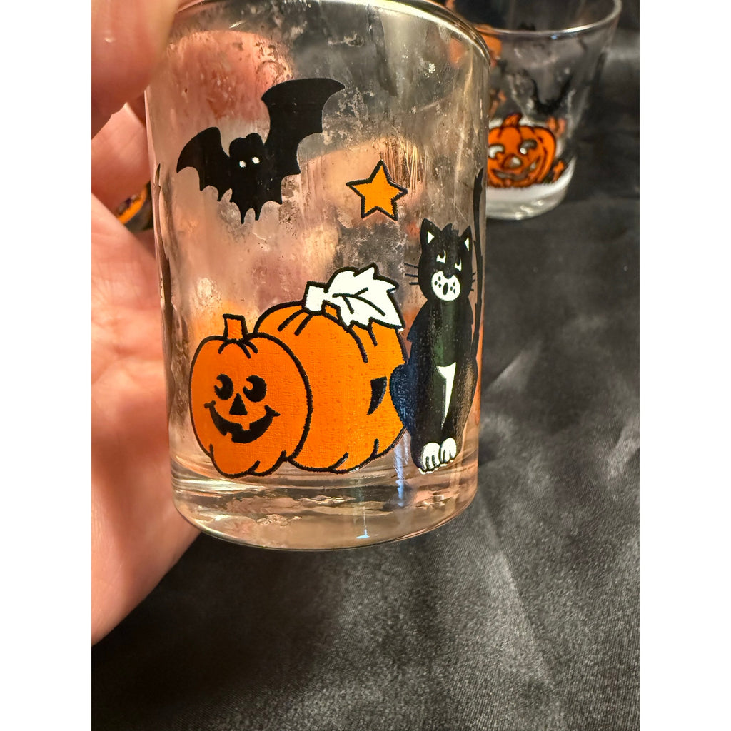4 Vintage 80’s Halloween votive tea light candle holders