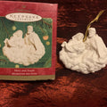 HALLMARK KEEPSAKE PORCELAIN ORNAMENT 2001 MARY AND JOSEPH