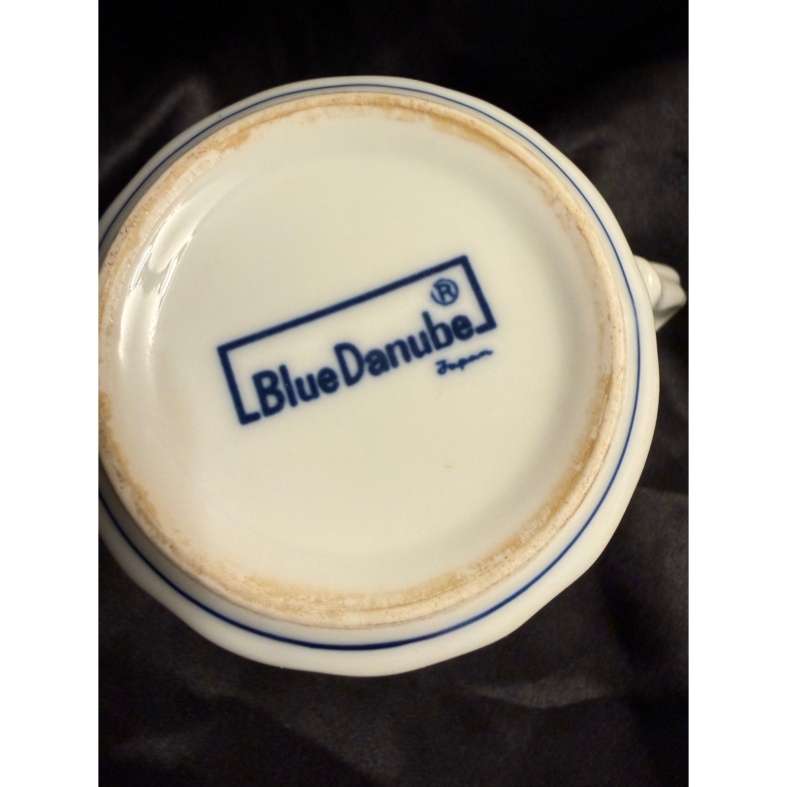 Vintage 50’s BLUE DANUBE BLUE ONION Design Coffee Mug Tripod Handle JAPAN 3.25”