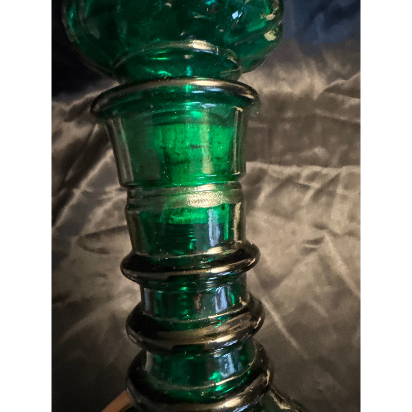 Vintage 1960’s Jim Beam Emerald Green Glass Decanter Genie Bottle