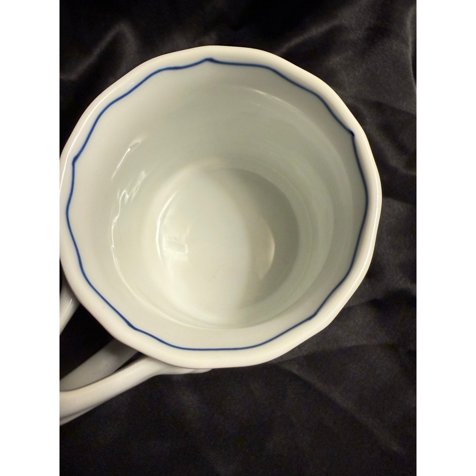 Vintage 50’s BLUE DANUBE BLUE ONION Design Coffee Mug Tripod Handle JAPAN 3.25”