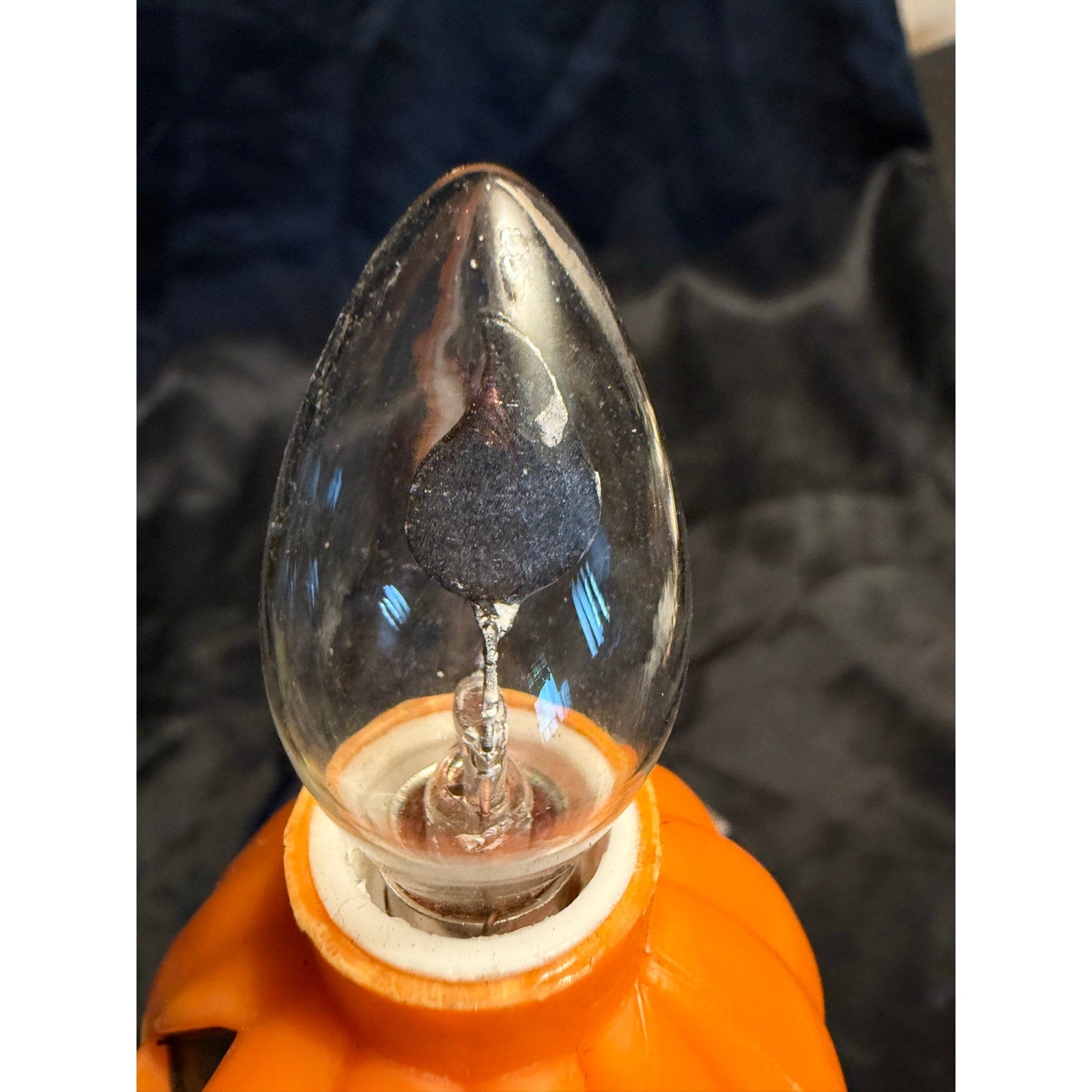 Vintage 1993 Halloween Plastic Jack-O-Lantern Stacked Pumpkin flickering Light Table Decor 7”