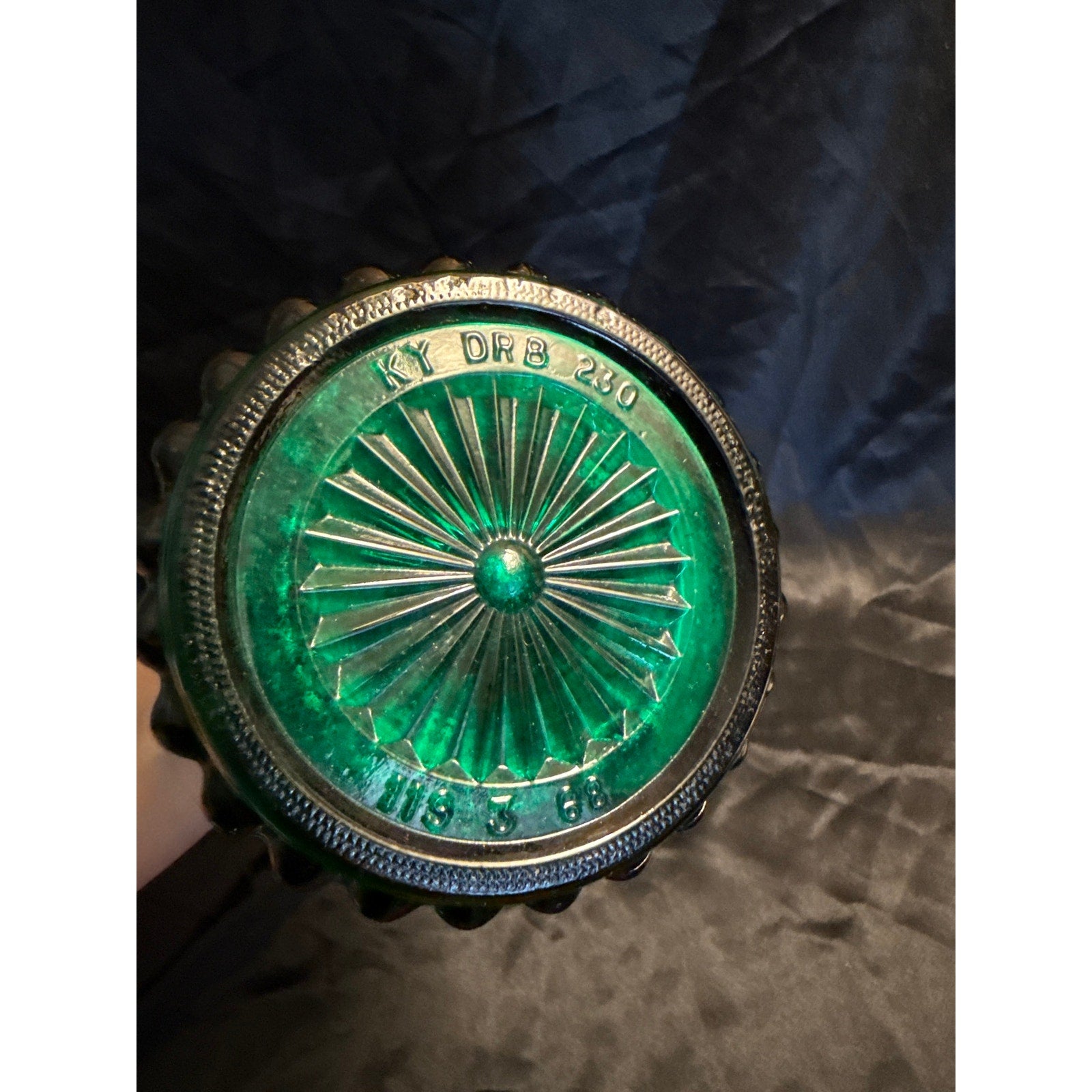 Vintage 1960’s Jim Beam Emerald Green Glass Decanter Genie Bottle