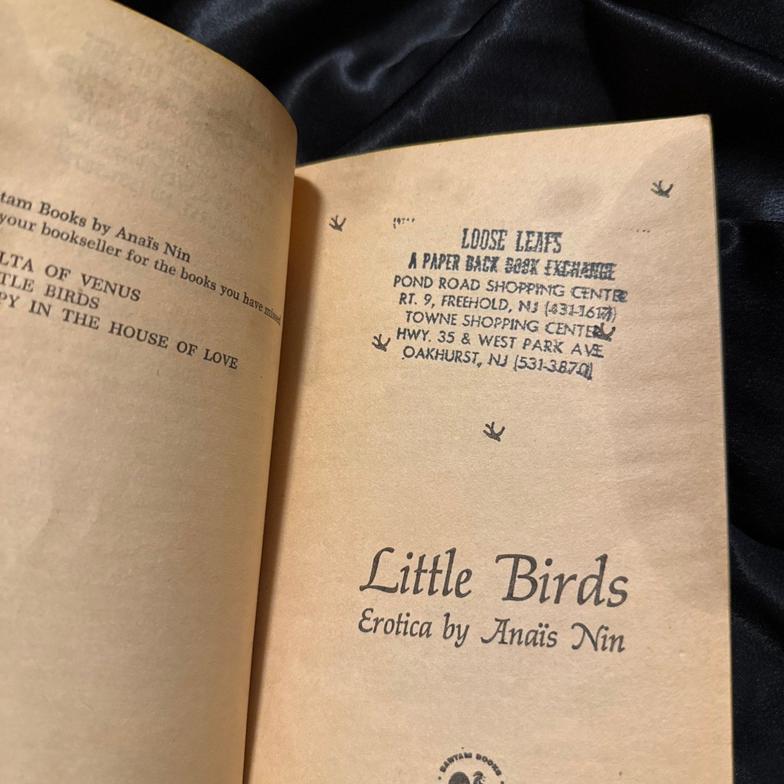 Little Birds Erotica by Anaïs Nin paperback 1979