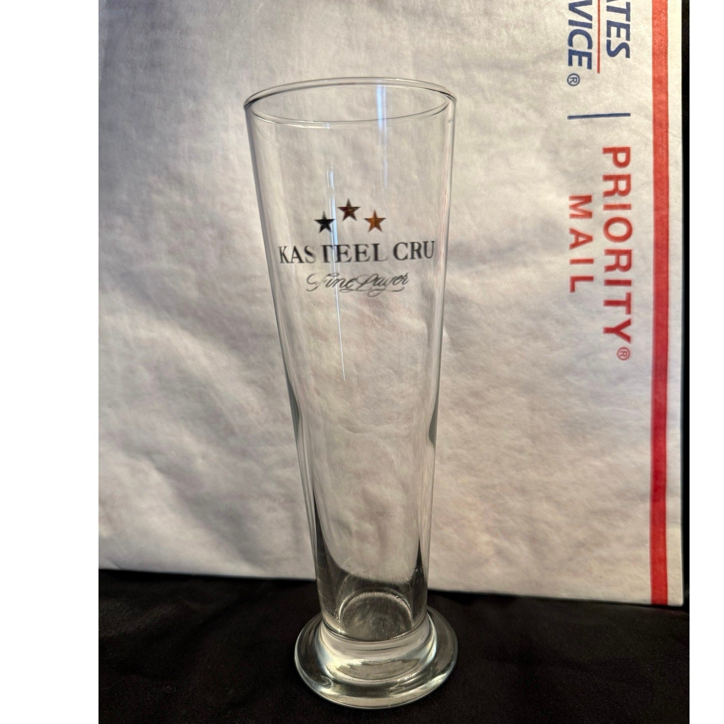Kasteel Cru Fine Lager branded half pint glass
