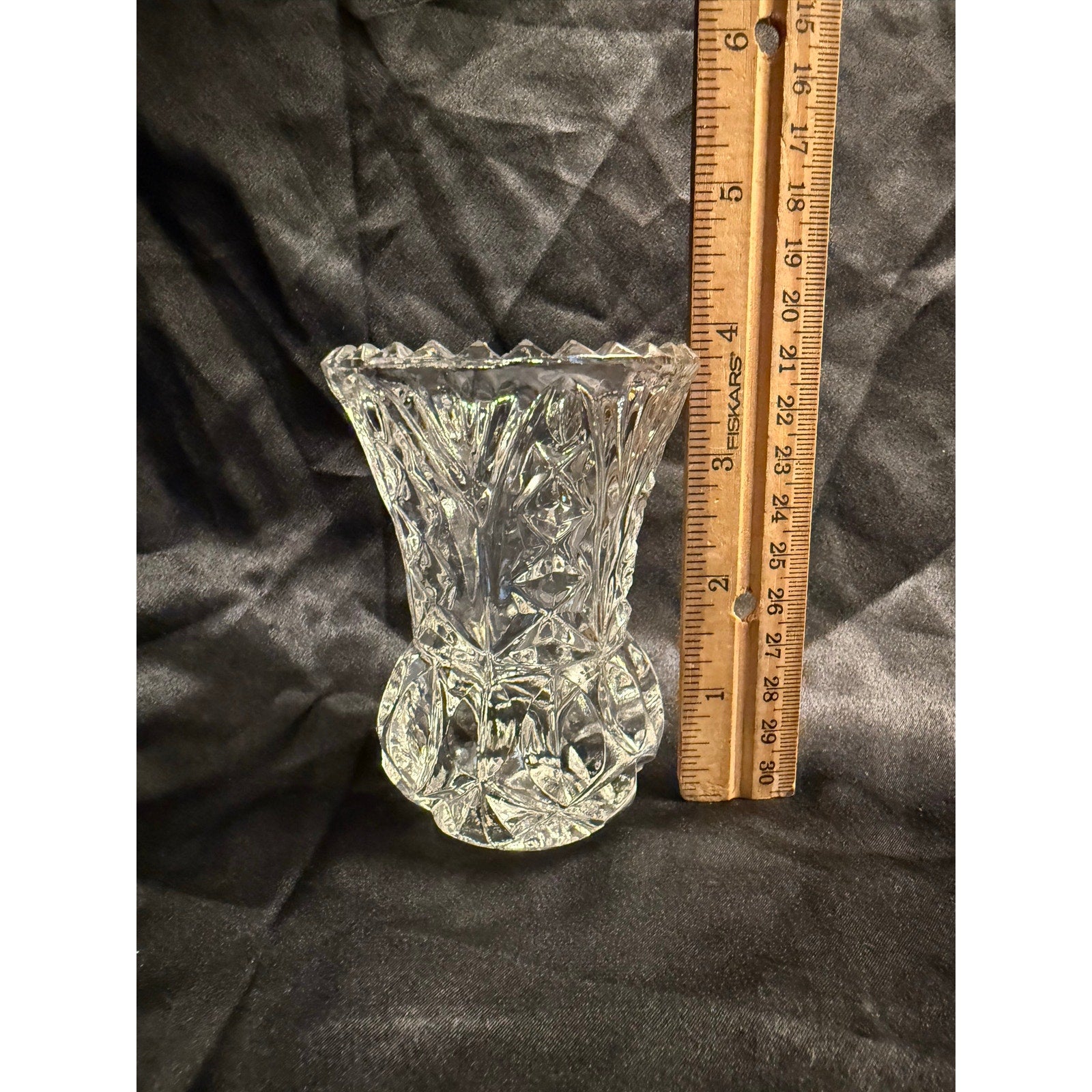 Vintage 60’s Princess House crystal cut glass bud vase toothpick holder