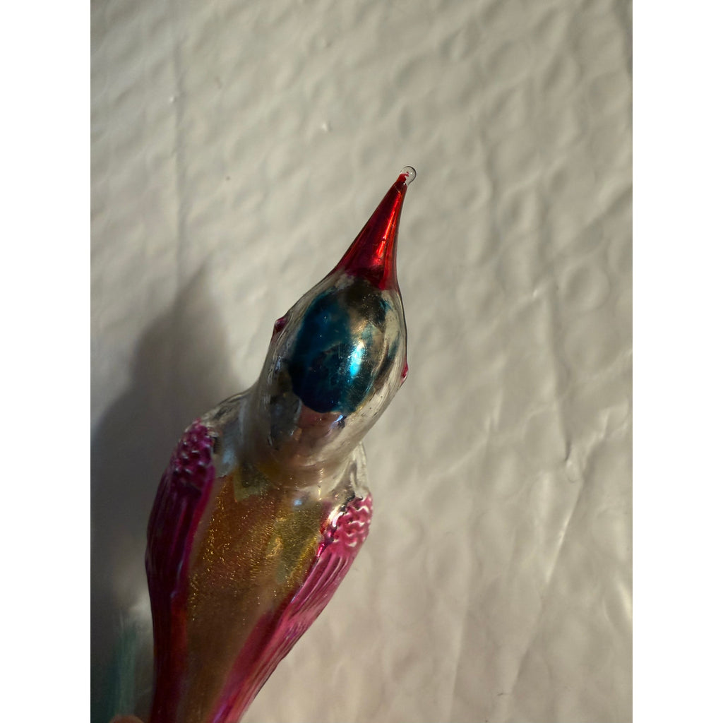 Vintage 40’s mercury glass bird clip-on Christmas ornaments made in Germany