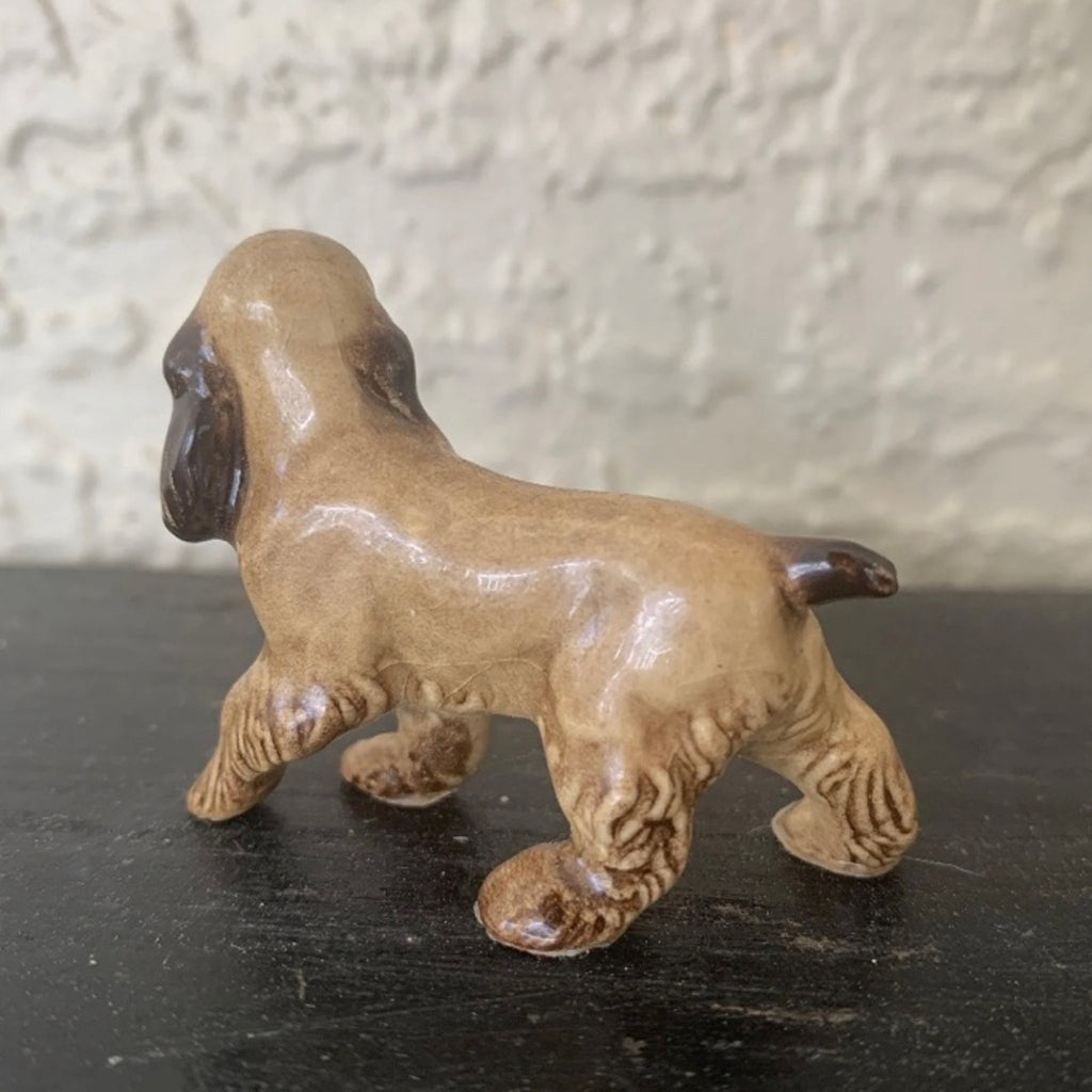 Vintage Hagen-Renaker Cocker Spaniel Miniature Dog Figurine Dark Brown Ears 1.5"