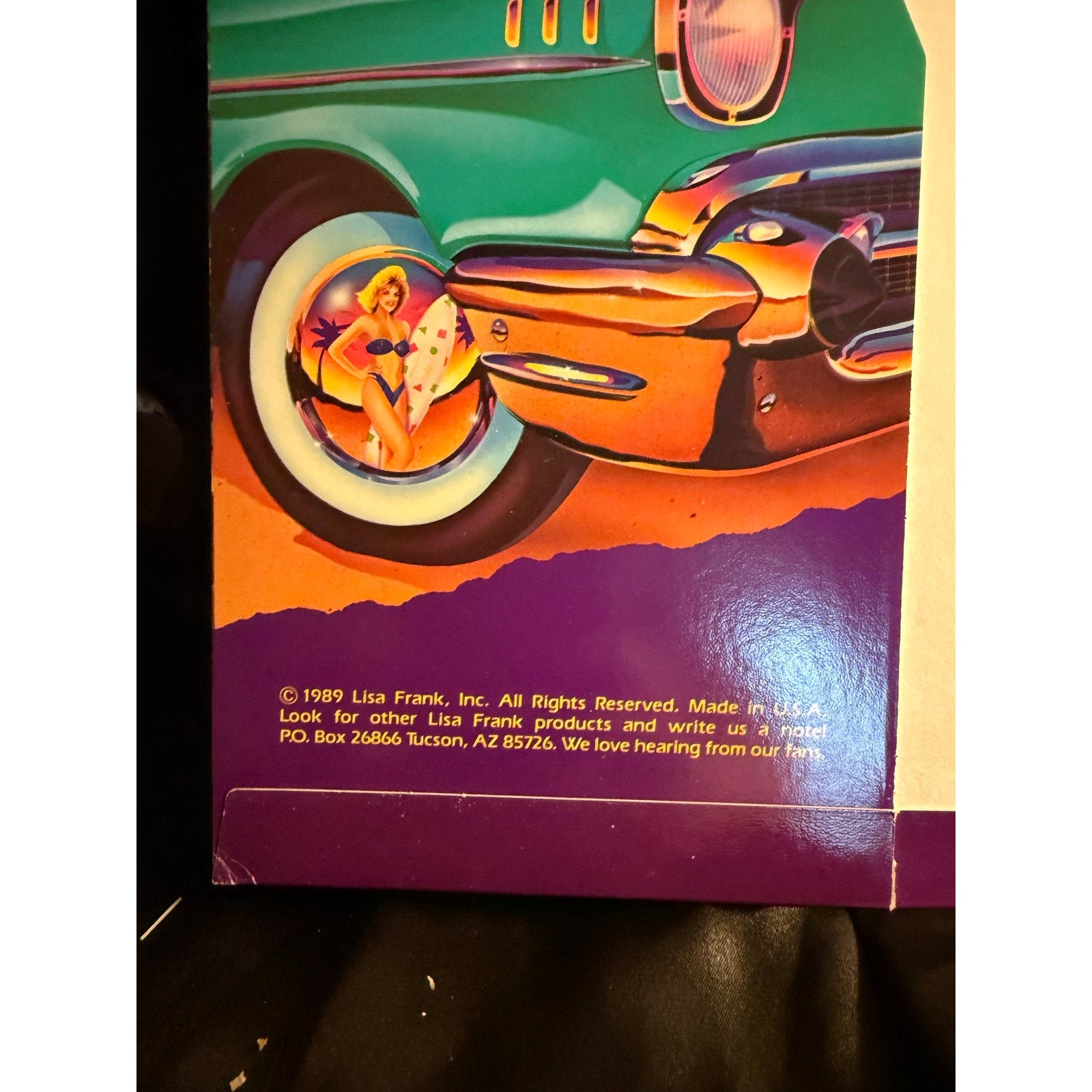 Vintage 1989 Lisa Frank Classic Car Trends Blowouts pocket folder