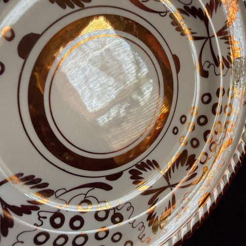 Antique Copper luster ware Gray's Pottery Stroke-on-Trent England 8” Saucer