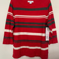Liz Claiborne Red Crew Neck 3/4 sleeve Pullover Sweater Size S NWT