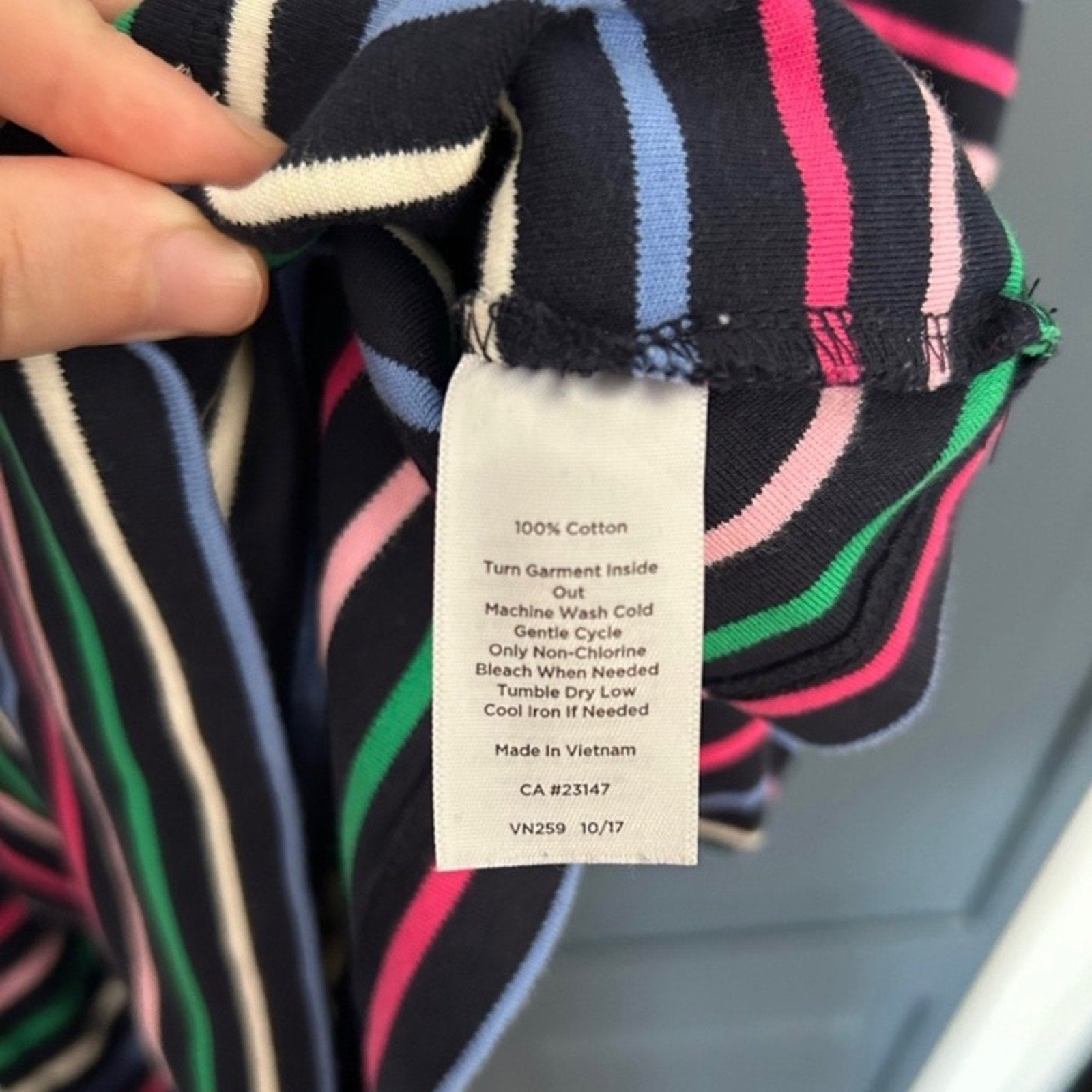 Talbots Striped 100% Cotton Shift Dress Size S