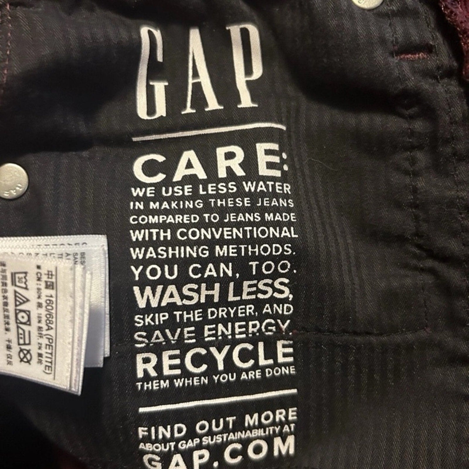 GAP HIGH RISE VINTAGE SLIM CORDUROY PANTS W/ WASHWELL 26 Petites 2 BURGUNDY