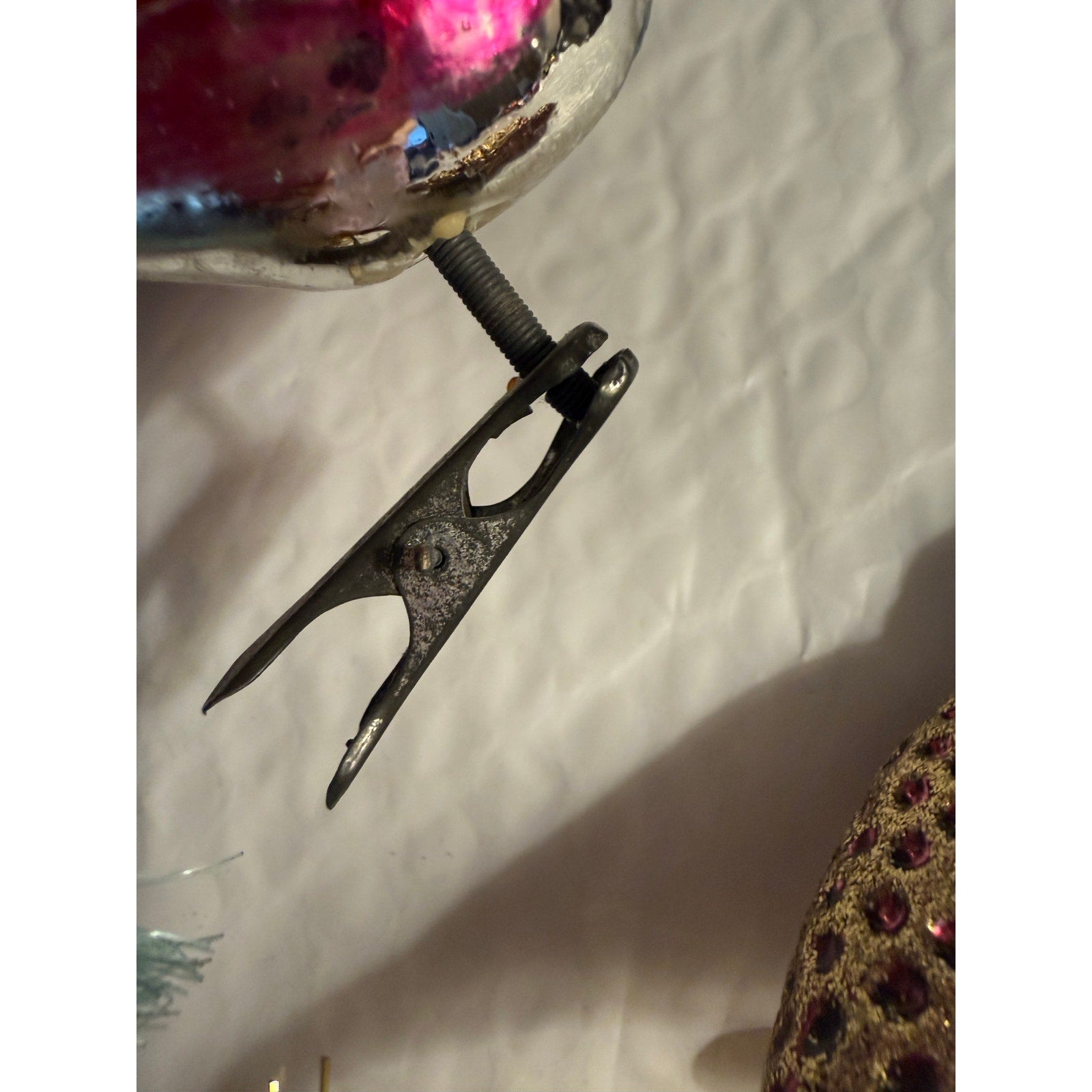 Vintage 40’s mercury glass bird clip-on Christmas ornaments made in Germany