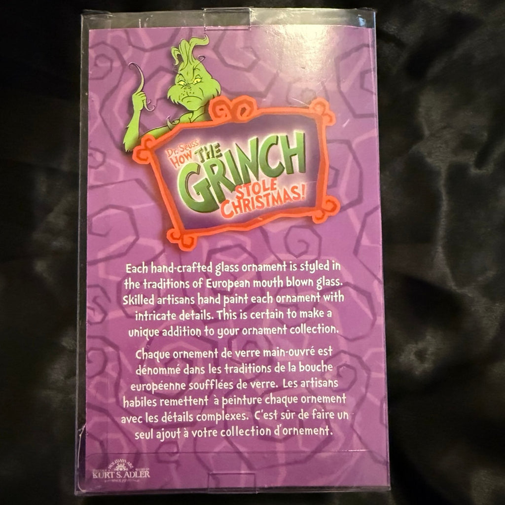 Vintage How the Grinch Stole Christmas Glass Ornament Kurt S. Adler NIB