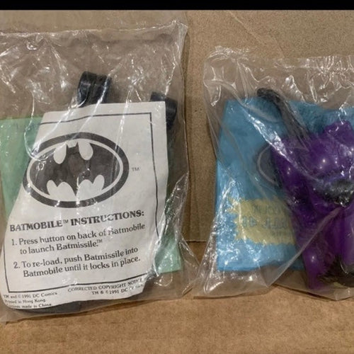 1991 Vintage McDonalds Happy Meal - Batman Batmobile And Catwoman Cat Coupe NIP