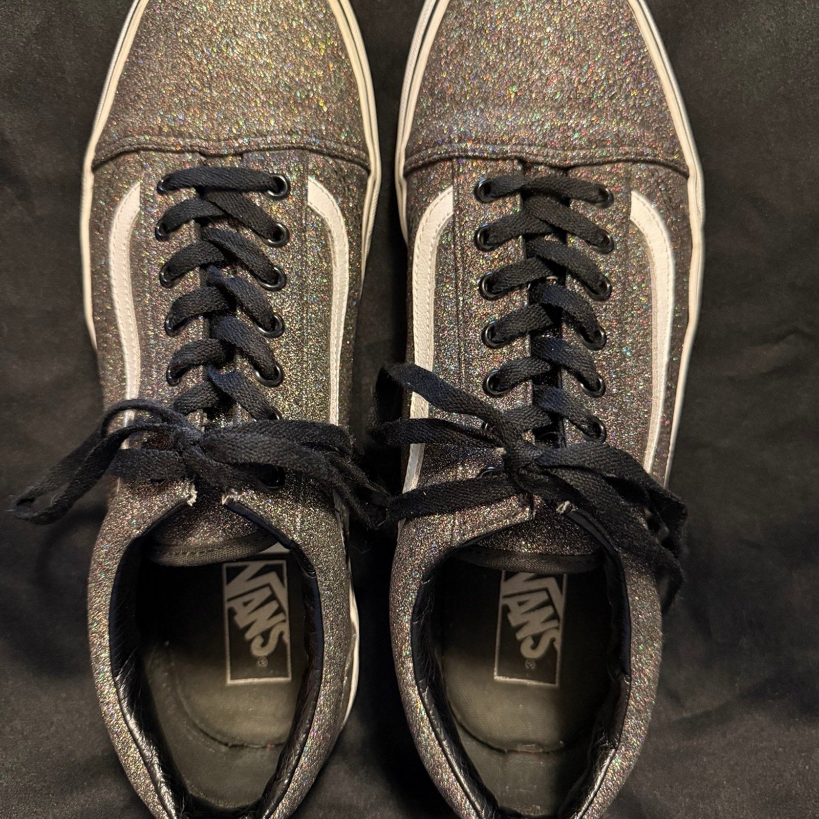 Vans Off The Wall Old Skool Skateboard Rainbow Glitter Sneakers Men’s 13