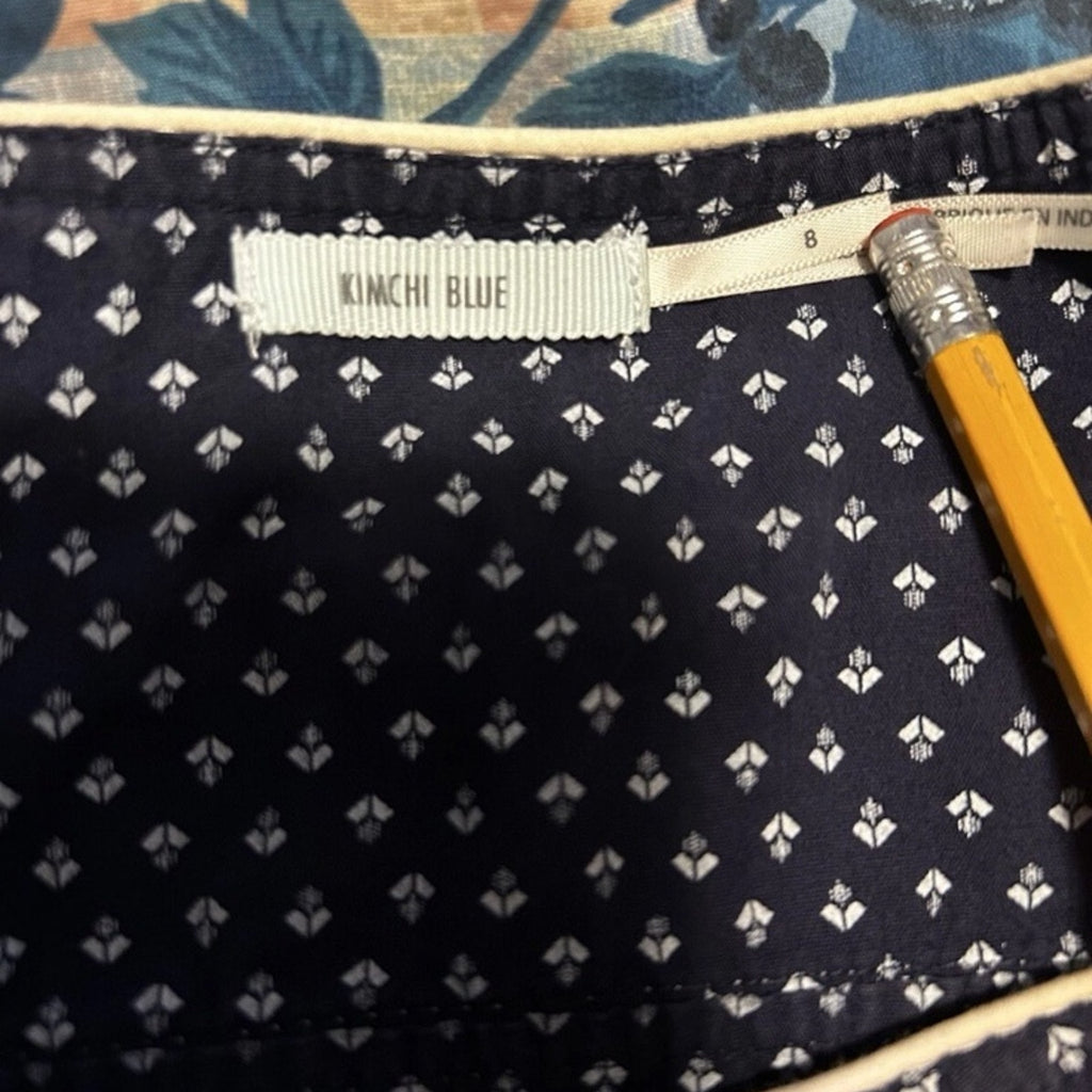 Urban Outfitters Kimchi Blue Floral Blue Strapless Mini Dress Size 8