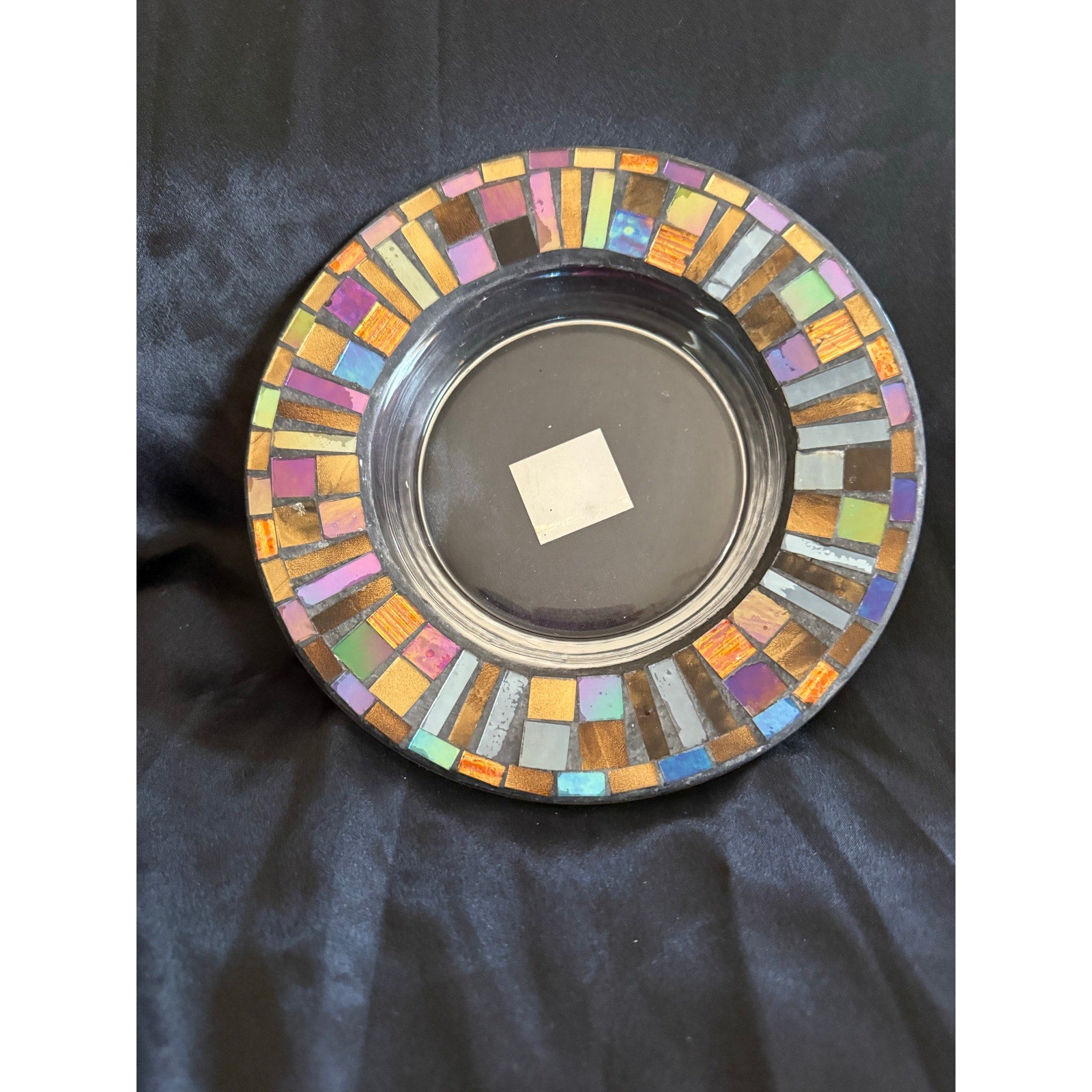 Yankee Candle Co. Stained Glass Accents Mosaic Candle Holder Plate 7.5”