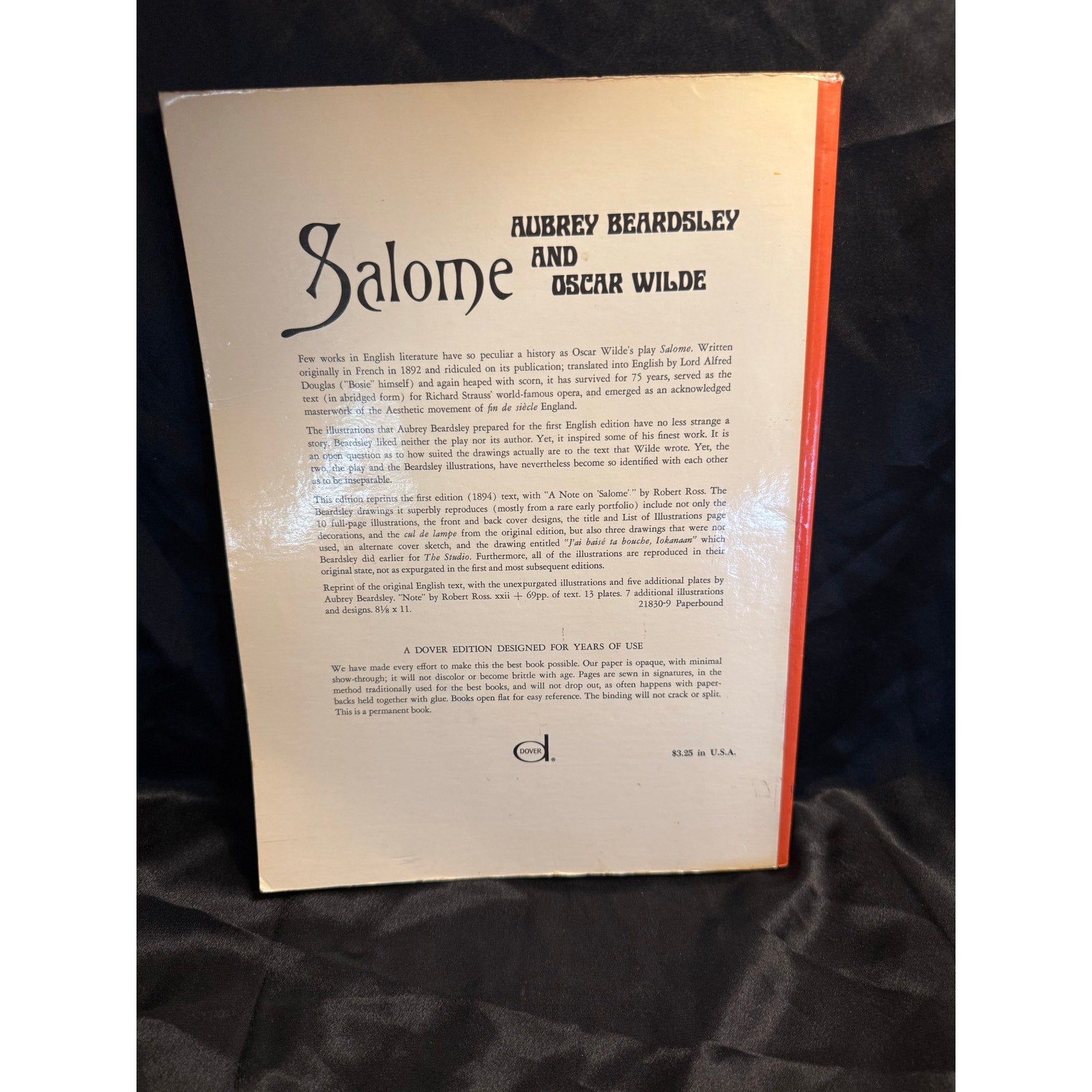 Salome: A Tragedy in One Act, Aubrey Beardsley and Oscar Wilde, 1967 paperback