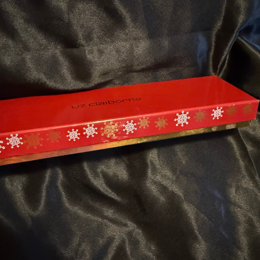 Liz Claiborne metal bookmark with jeweled snowflakes NIB