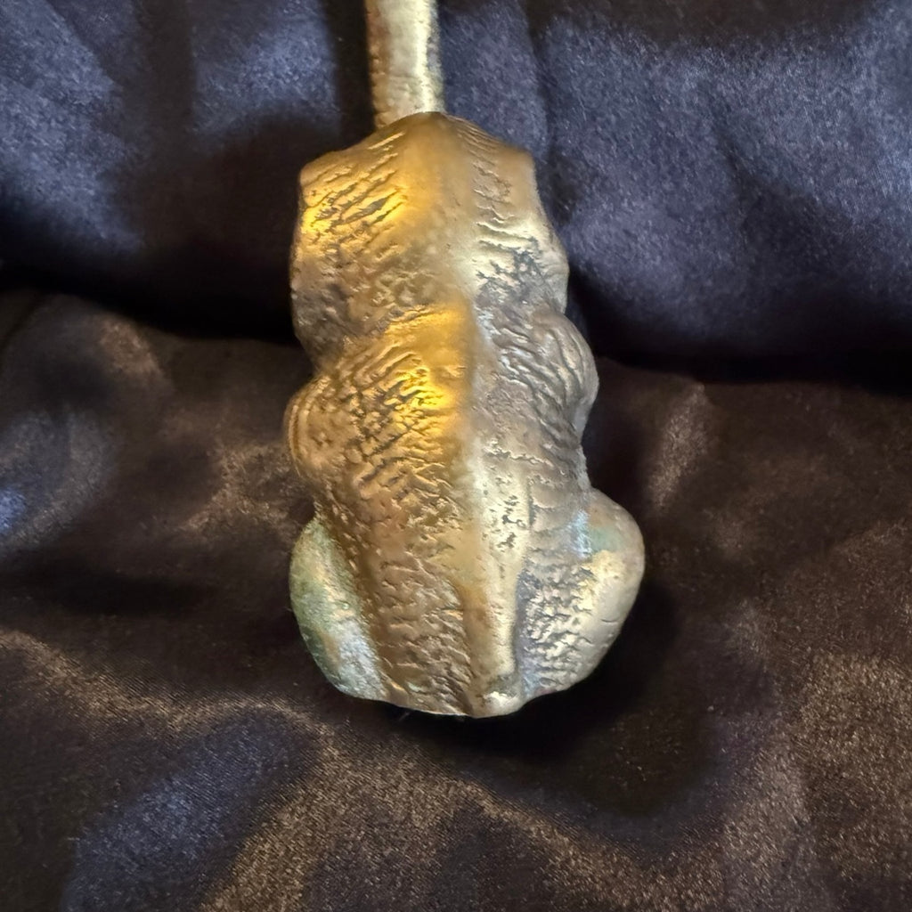 Vintage Solid Brass Elephant Figurine Raised Trunk Good Luck 3-3/4"x 2”