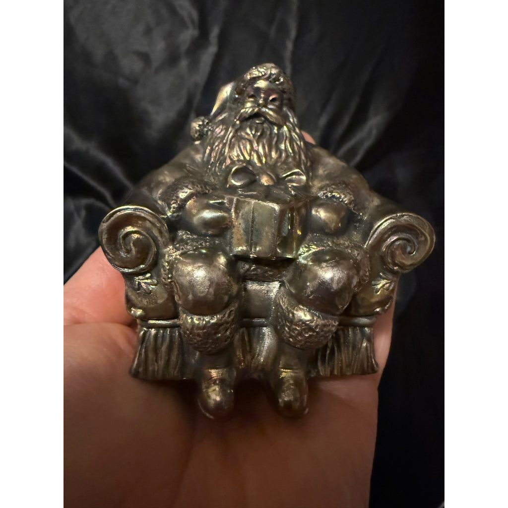 Vintage 1980’s Reed & Barton Silver Plated Musical Santa Plays Santa Clause is Coming To Town