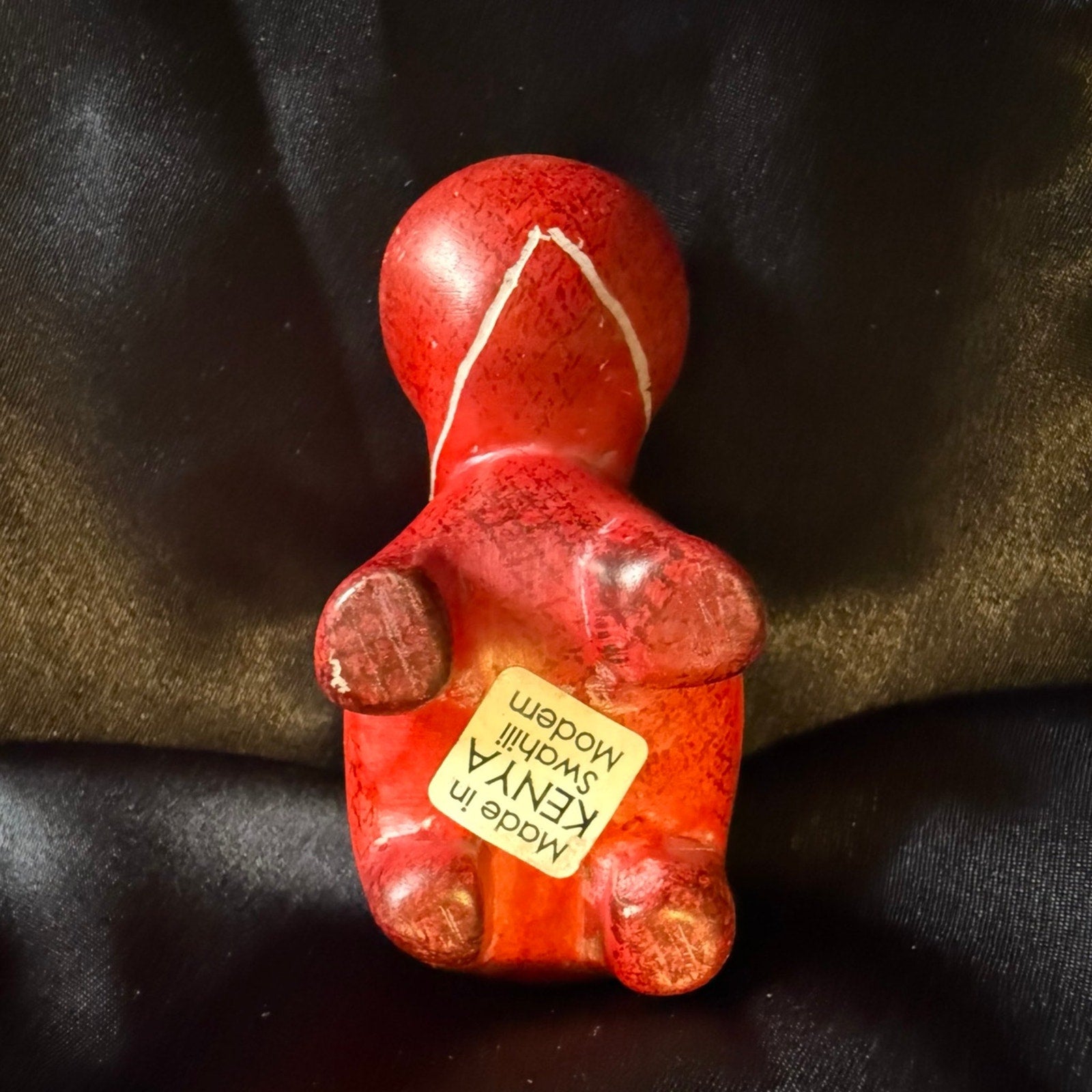 Hand-carved dyed and painted soapstone hippopotamus figurine from Kenya