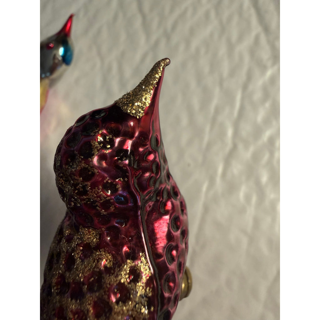 Vintage 40’s mercury glass bird clip-on Christmas ornaments made in Germany