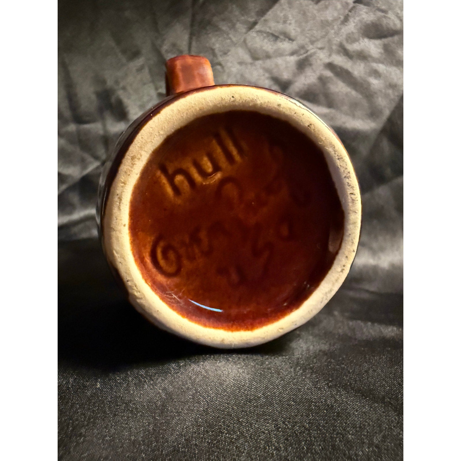 Vintage Hull Brown Drip Glaze Pottery Creamer 4.5" Tea Coffee
