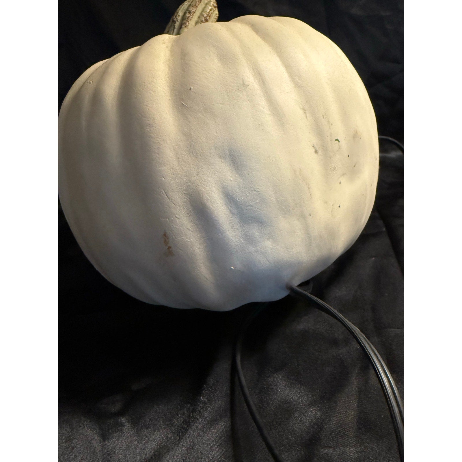 Vintage 00’s White Lighted Jack O Lantern Foam Blow Mold 8” Halloween Decor